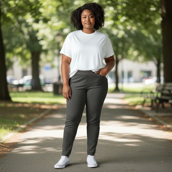 Ava & Viv Pants Plus Size 3X Leggings Womens Stretch Lounge Gray Pull On Leisure - Picture 9 of 9